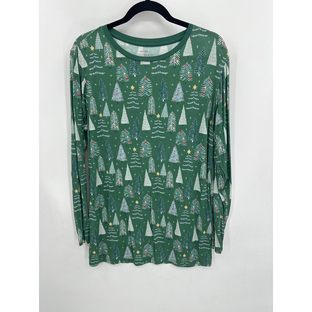 Little Sleepies Green Twinkling Trees Bamboo Pajama Top Only Adult Size Medium